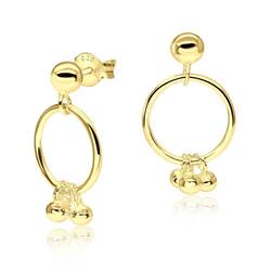 Gold Plated Silver Stud Earrings STS-3376-GP